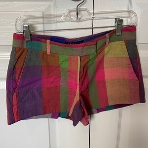 Theory plaid shorts